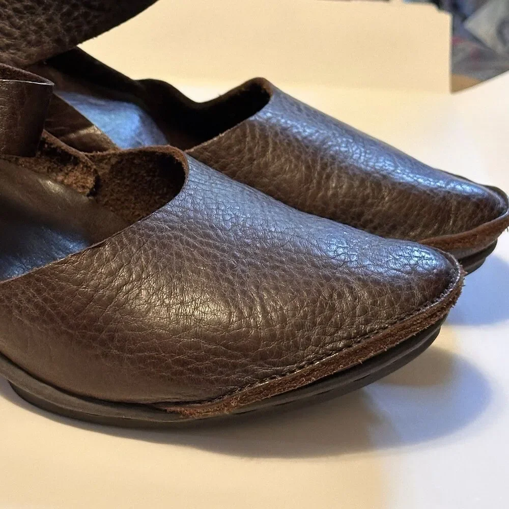 Trippen Germany Women's Brown Leather Edel Mary Jane Wedge EU 38 Lagenlook fairy